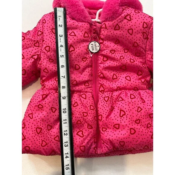 Rothschild Jacket Baby Girls Sz 18 Months Kids Puffer Coat Winter Fall Pink Hood